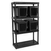Étagère à 4 tablettes et 4 bacs, 32
