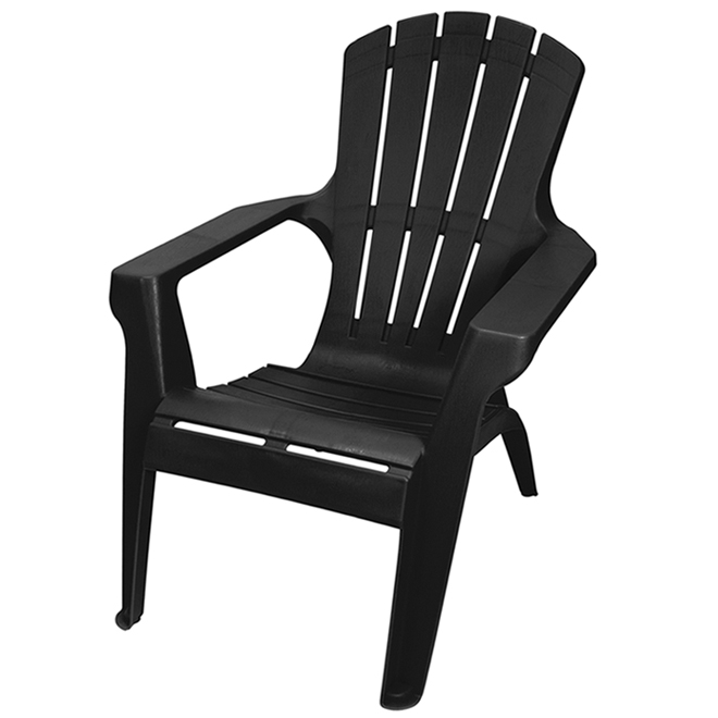 Gracious Living Adirondack Stackable, Black Plastic Outdoor Adirondack Chairs
