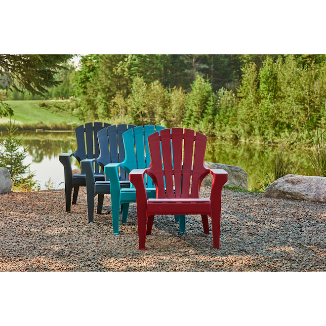 Gracious Living Adirondack Stackable Black Resin Chair