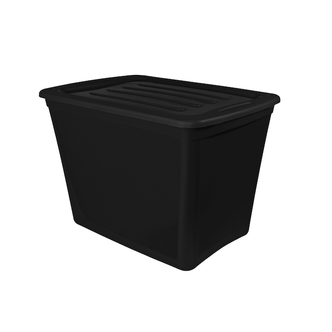 Gracious Living Stackable Storage Box - Plastic - 72 L Black