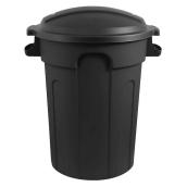 VALU+ Garbage Container in Resin with Built-In Handles and Lid 80 L - Black
