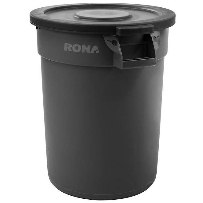 RONA Commercial Outdoor Garbage Can- 121L/32G with Cover - Grey