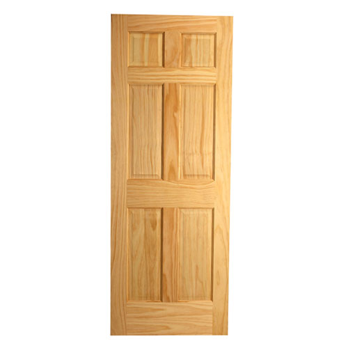 Porte à 6 panneaux, pin naturel clair, 32 po x 80 po x 1 3/8 po