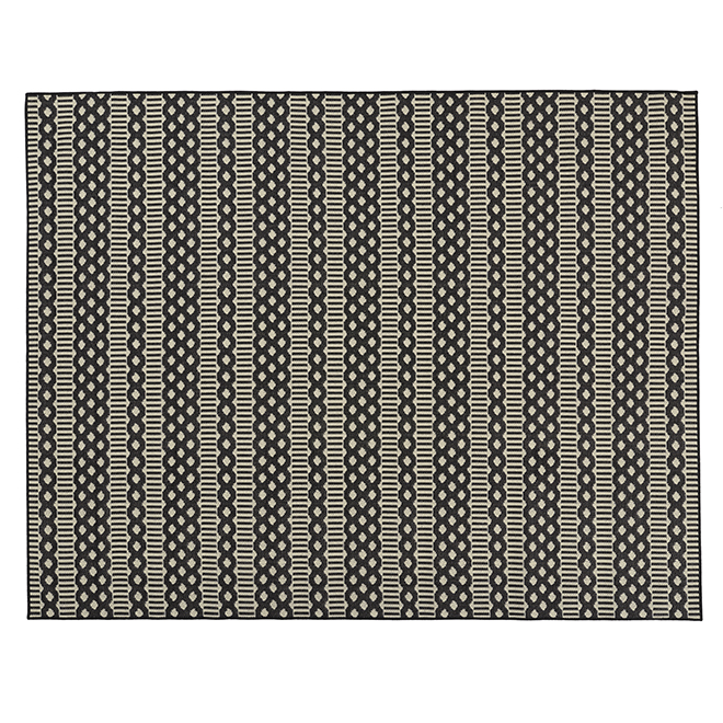 Fresco Indoor or Outdoor Mat - 8’ X 10’ - Black/Ivory MT1004605 Fresco Indoor or Outdoor Mat - 8’ X 10’ - Black/Ivory MT1004605