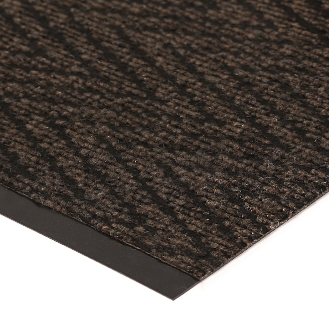 Tapis de passage Herrington de Multy, brun, polyester, endos en vinyle, 36 po l. x 35 pi L.