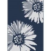 Multy Home Polyester Carpet - Daisy - 5-ft x 7-ft - Navy Blue