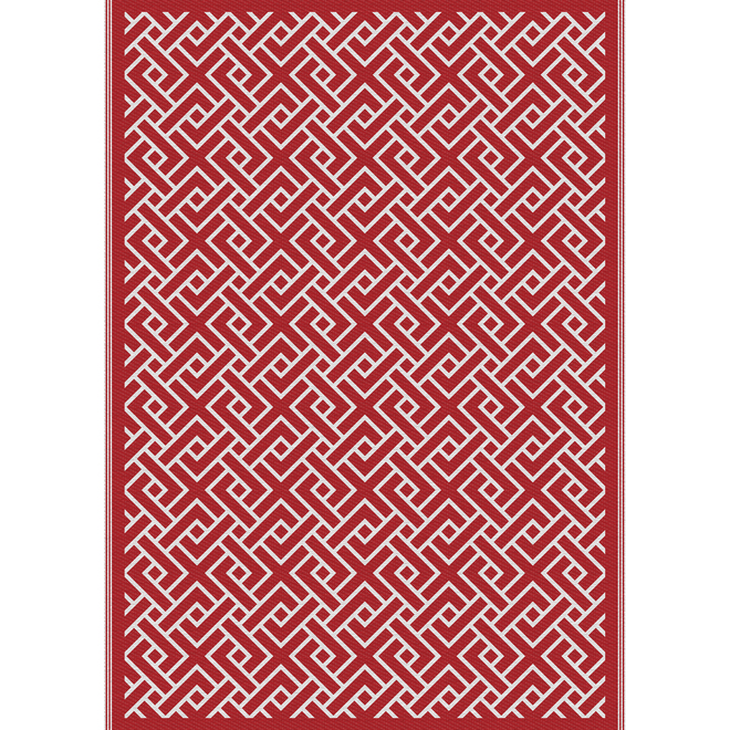 Multy Home Polyester Carpet - Geo - 5-ft x 7-ft - Red