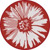 Multy Home Round Polyester Rug - Daisy Pattern - 5-ft - Red