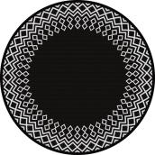 Tapis rond Multy Home à bordure noire polyester 5 pi de diamètre