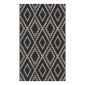 Multy Home 3-ft x 5-ft Black and White Polyester Exterior Carpet