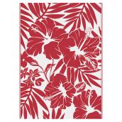 Multy Home 5-ft x 7-ft Red and White Hibiscus Pattern Exterior Carpet