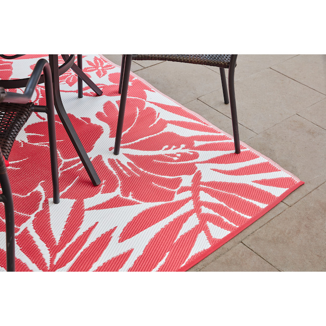 Tapis extérieur-intérieur de Bouteilles en PET, tapis de jardin motif  vintage rouge