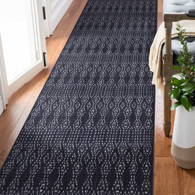 Multy Home 26-in W Cut-to-Length Tufted Navy Polyester Runner