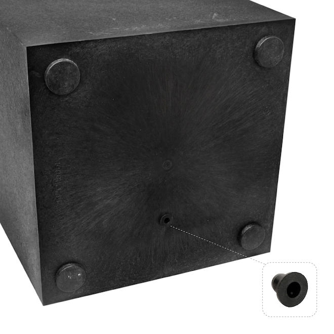 Multy Home Citadel Self-Watering Planter 14-in Recycled Materials with Optional Drainage - Black