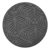 Multy Home Round Stepping Stone 18-in Recycled Rubber in Natural Leaves Pattern - Grey