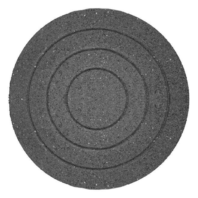 Multy Home Round Stepping Stone 18-in Recycled Rubber in Natural Leaves Pattern - Grey