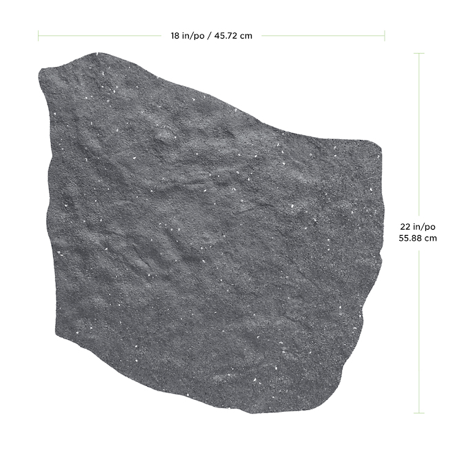 Multy Home Stepping Stone 18 x 22-in Recycled Rubber in Natural Stone Pattern - Grey