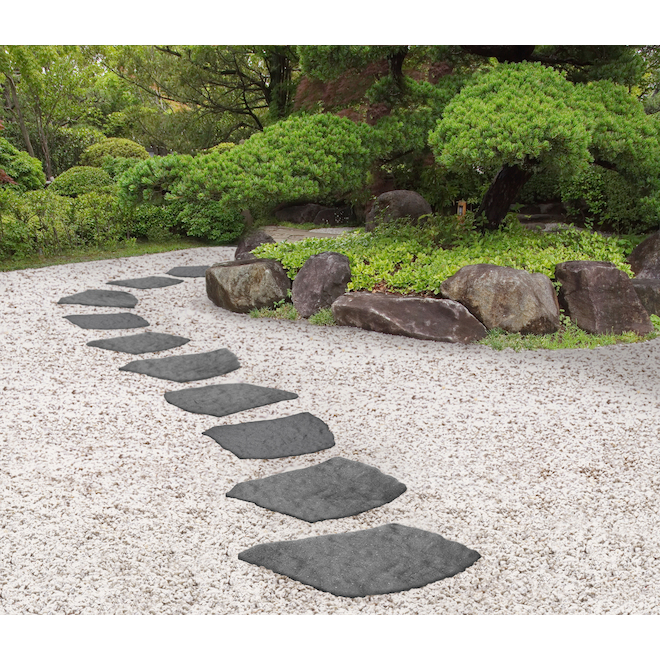 Multy Home Stepping Stone 18 x 22-in Recycled Rubber in Natural Stone Pattern - Grey