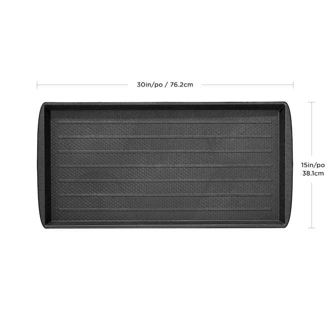 VALU+ Windsor Utility Tray in Black Rubber - 15 x 30-in