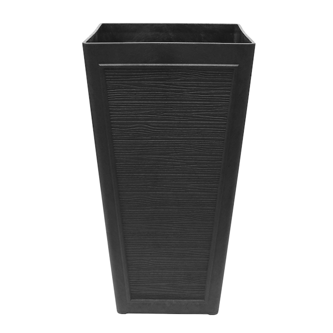 Multy Home Avondale Plaster Wood Planter 24-in / Black