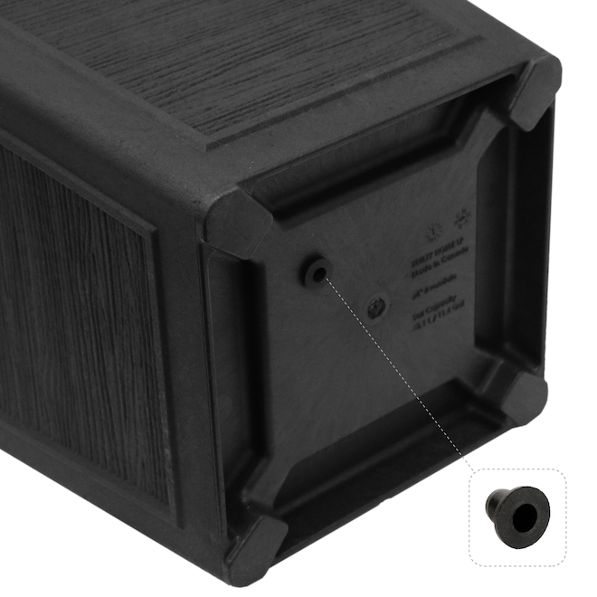 Multy Home Avondale Plaster Wood Planter 24-in / Black