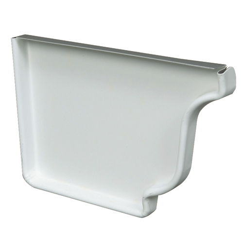 Capuchon d'extrémité gauche pour gouttière Kaycan, blanc, en aluminium, 1 unité, 5 po l.