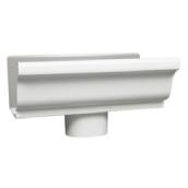 Euramax K-Style End with Drop Gutter - White - Aluminum - 1 Per Pack - 10-in L