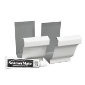 Euramax 2-pc K-Style Gutter Seamer Kit - White - Aluminum - 1-pc Sealant