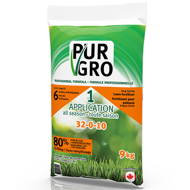 PUR GRO Lawn Fertilizer 32010 9 kg 2900900 RONA
