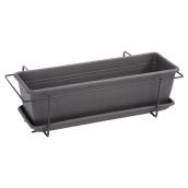 Balconnière avec soucoupe et support, 20", gris charbon
