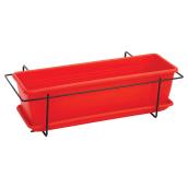 Balconnière avec soucoupe et support, 20", rouge
