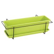 Balconnière avec soucoupe et support, 20", vert lime