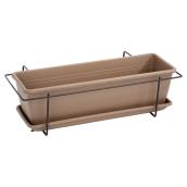 Balconnière avec soucoupe et support, 20", gris