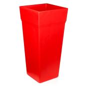 Jardinière haute en plastique, 15" x 30 1/2", rouge