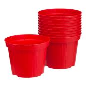 Jardinières Norma en plastique, 4", rouge, 10/pqt