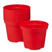 Norma Plastic Planter Pots - 4.7" - Red - 10/Pack
