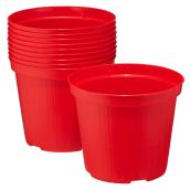 Norma Plastic Planter Pots - 5.5" - Red - 10/Pack