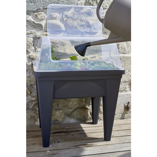 Jardinière rectangulaire en plastique anthracite par Eda 30 L. x 22 l. x 27 po h.