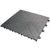 4-Piece 12-in x 12-in Charcoal Diamond Plate Garage Floor Tile