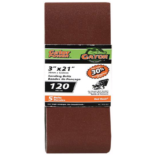 Gator Sanding Belts - Aluminum Oxide - 80-Grit - 21-in L x 3-in W - 5 Per Pack