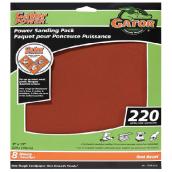 Papier abrasif 9 po l. x 11 po L. tout usage Gatorpower Gator grain 220 oxyde d'aluminium abrasif 8/pqt