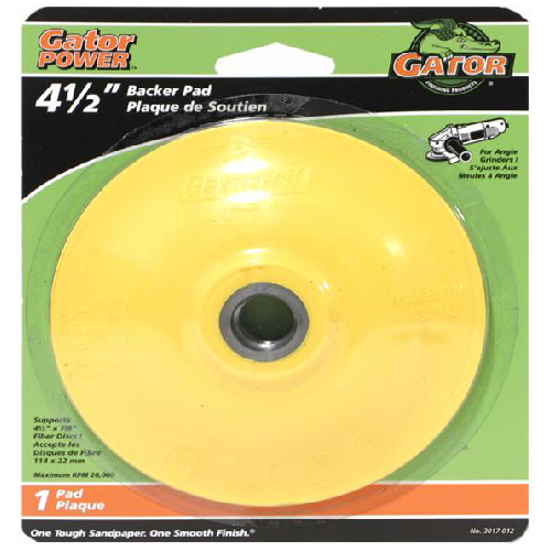 Gator Fibre Disc Turbo Backer Pad - Yellow - 1 Per Pack - 4 1/2-in Dia