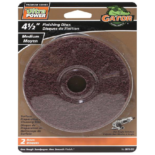 RUST-OLEUM Gator Ultrapower 4 1/2-in Dia 7/8-in Arbour Hook and Loop Medium  Finishing Discs 2 Per Pack 3875012