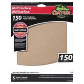 Gator Multi-Surface Sanding Sheets - Aluminum Oxide -150-Grit - 11-in L x 9-in W - 4 Per Pack