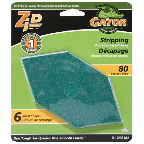 ZIP SANDER Coarse Sanding Sandpaper - 80 Grit - Green - 6-Pack
