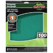 Gator AlumiNext Premium Stripping Sandpaper - 9-in W x 11-in L - 100 Grit - Aluminum Oxide Abrasive - 3 Per Pack