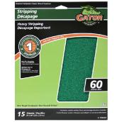 Gator Premium Heavy Stripping Sandpaper - 9-in W x 11-in L - 60 Grit - Aluminum Oxide Abrasive - 15 Per Pack