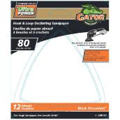 Gator Ultrapower 80-Grit Hook and Loop Oscillating Black Zirconium Abrasive Sandpaper 12 Per Pack