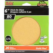 Gator GoldFlex 6-in Dia 80-Grit Stick-On Aluminum Oxide Abrasive Sanding Discs 20/Pk