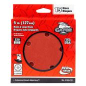 Gator 5-in Dia 220-Grit 5-Hole Hook and Loop Red Resin Finishing Sanding Discs 15/Pk
